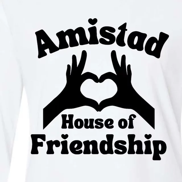 Amistad House Of Friendship Hand Heart Womens Cotton Relaxed Long Sleeve T-Shirt