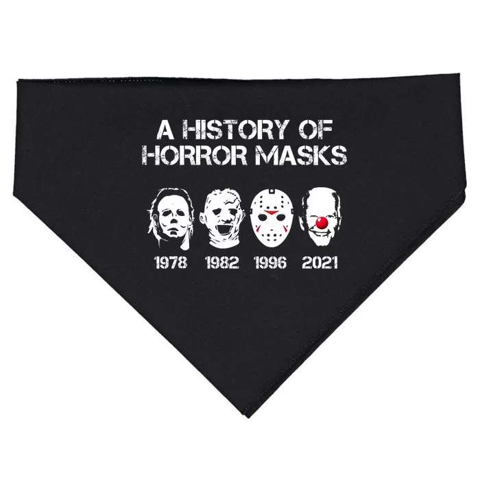 A History Of Horror Masks Halloween Funny Costume Anti Biden USA-Made Doggie Bandana