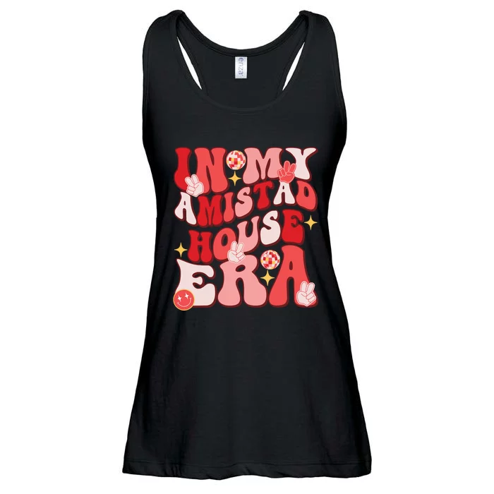 Amistad House Of Friendship Red Retro Groovy Social Amistad Ladies Essential Flowy Tank