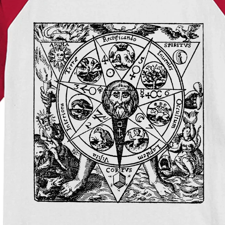 Alchemy Hermeticism Occult Magic Magick Graphic Tee Kids Colorblock Raglan Jersey