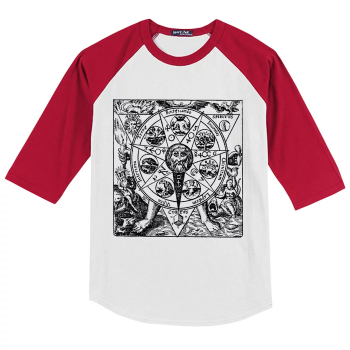 Alchemy Hermeticism Occult Magic Magick Graphic Tee Kids Colorblock Raglan Jersey