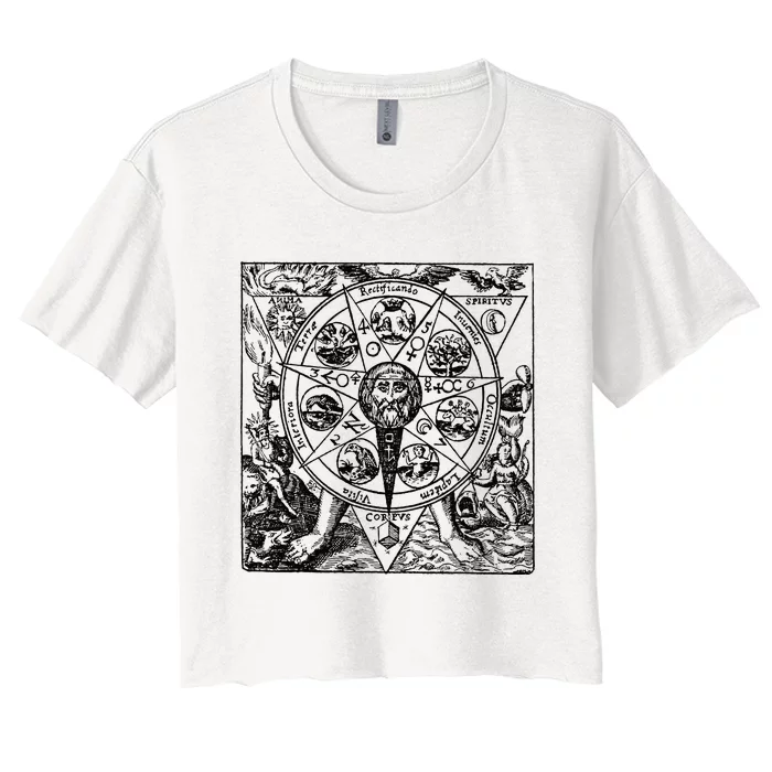 Alchemy Hermeticism Occult Magic Magick Graphic Tee Women's Crop Top Tee