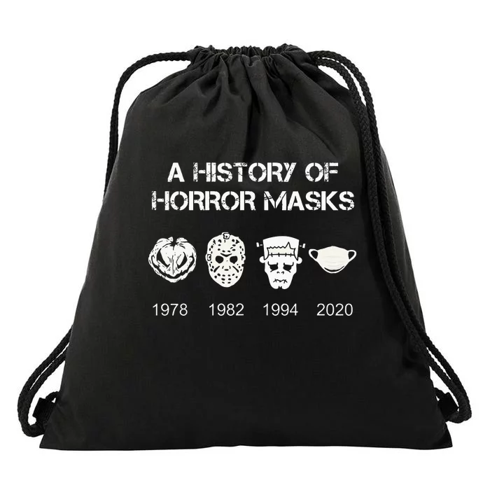 A History Of Horror Masks Halloween & Movie Gift Drawstring Bag