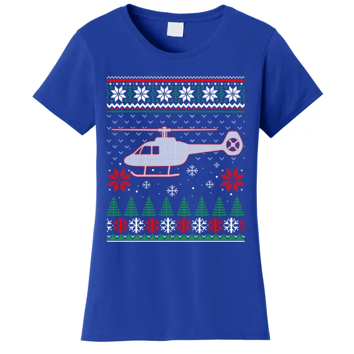 Aviation Helicopter Pilots Ugly Christmas Sweater Xmas Funny Gift Women's T-Shirt