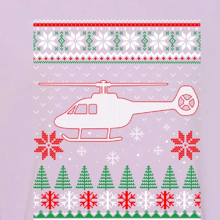 Aviation Helicopter Pilots Ugly Christmas Sweater Xmas Funny Gift Garment-Dyed Sweatshirt