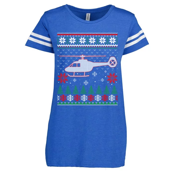 Aviation Helicopter Pilots Ugly Christmas Sweater Xmas Funny Gift Enza Ladies Jersey Football T-Shirt