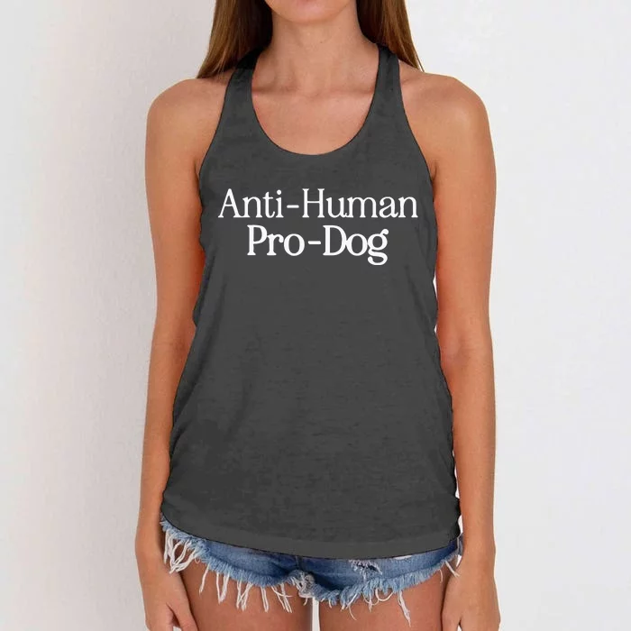 Anti Human Pro Dog Women's Knotted Racerback Tank