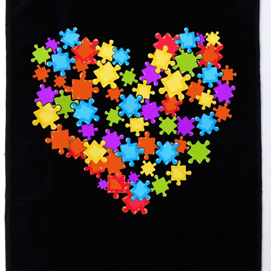 Autism Heart Puzzle Piece Autism Awareness Women Girl Platinum Collection Golf Towel