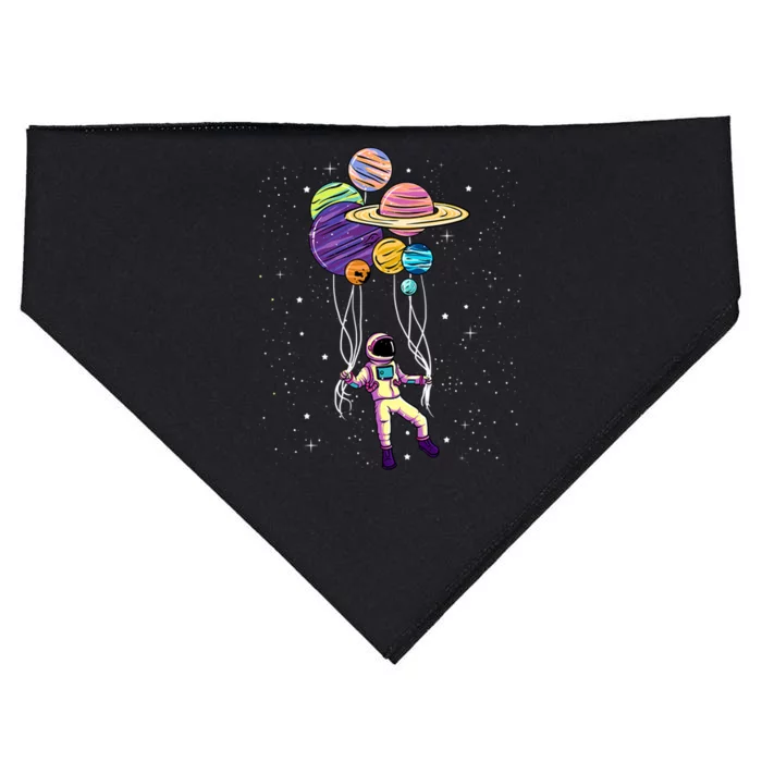 Astronaut Holding Planet Balloons STEM Kids USA-Made Doggie Bandana