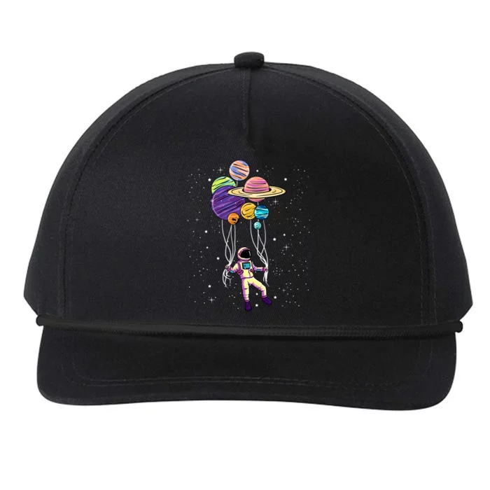 Astronaut Holding Planet Balloons STEM Kids Snapback Five-Panel Rope Hat