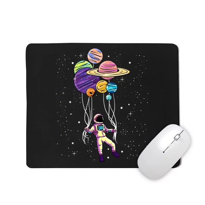 Astronaut Holding Planet Balloons STEM Kids Mousepad