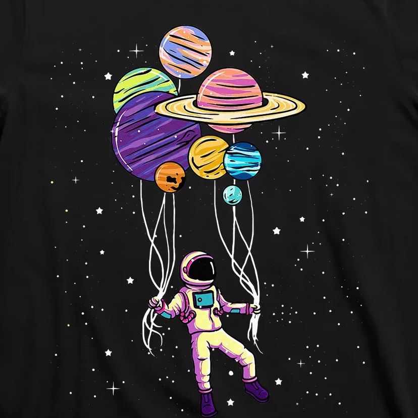 Astronaut Holding Planet Balloons T-Shirt