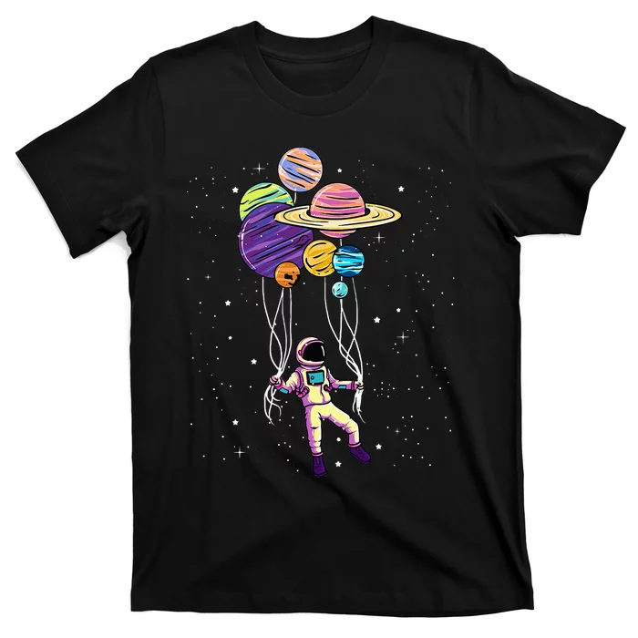 Astronaut Holding Planet Balloons T-Shirt