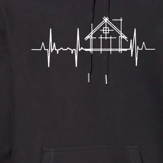 Architect Heartbeat Pulse Line Architecture Premium Hoodie