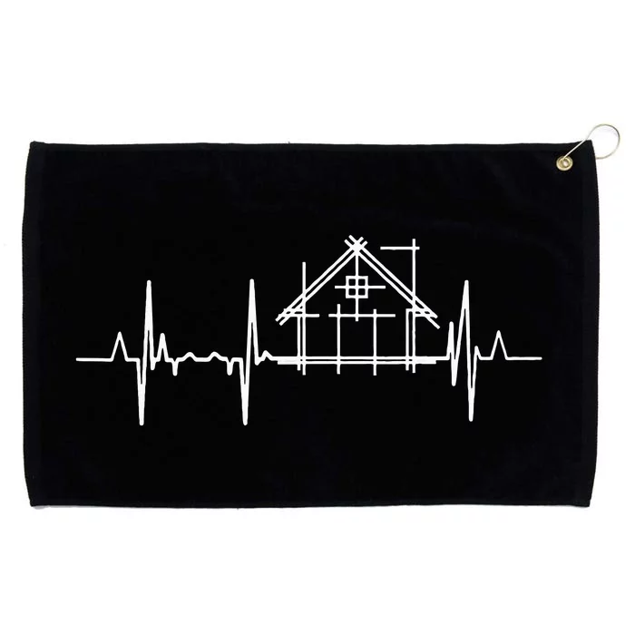 Architect Heartbeat Pulse Line Architecture Grommeted Golf Towel