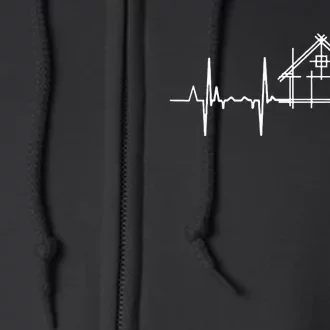 Architect Heartbeat Pulse Line Architecture Full Zip Hoodie