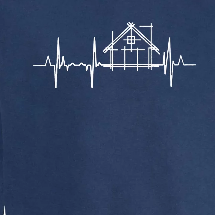 Architect Heartbeat Pulse Line Architecture Garment-Dyed Sweatshirt