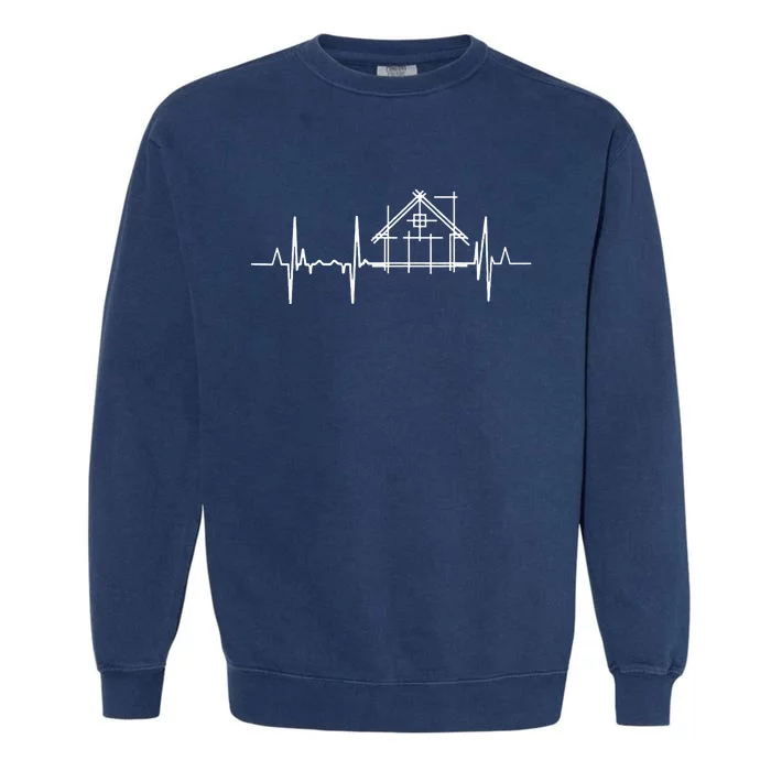 Architect Heartbeat Pulse Line Architecture Garment-Dyed Sweatshirt