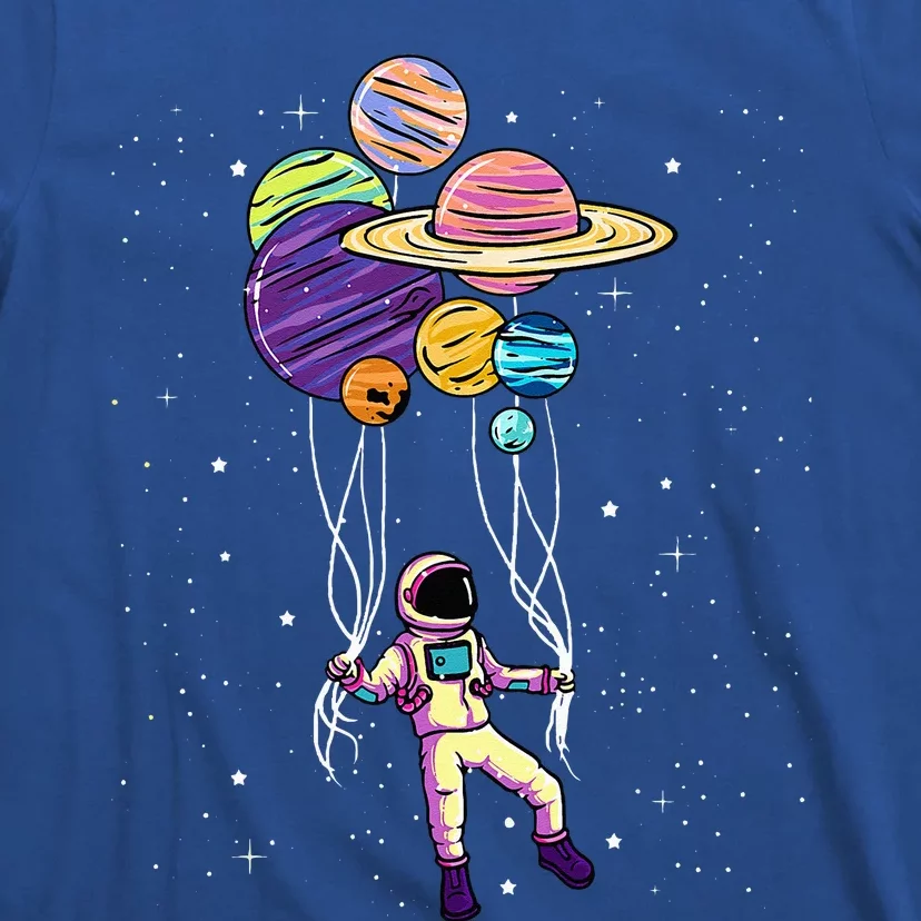 Astronaut Holding Planet Balloons STEM T-Shirt