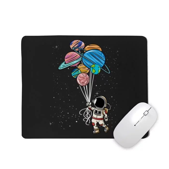 Astronaut Holding Planet Balloons Astronaut Space Spaceman Moon Mars Mousepad