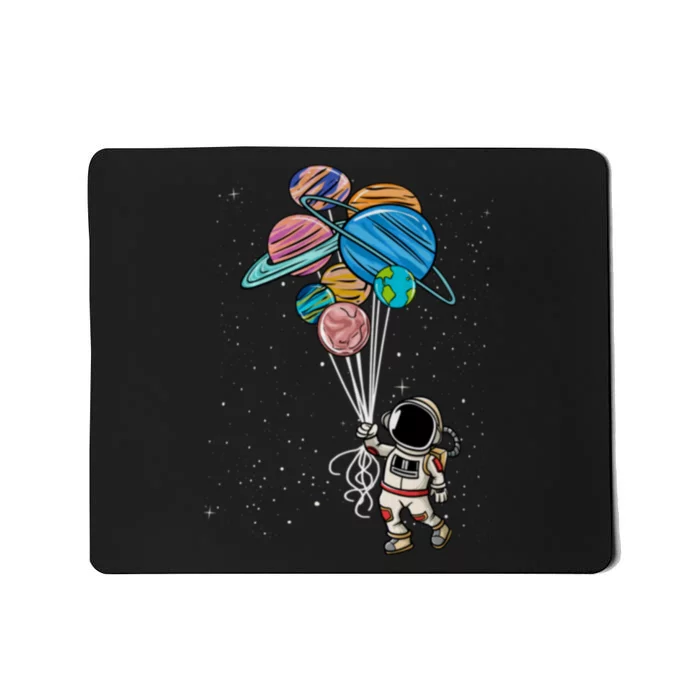 Astronaut Holding Planet Balloons Astronaut Space Spaceman Moon Mars Mousepad