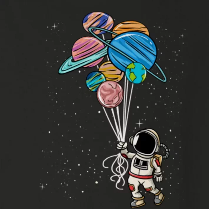 Astronaut Holding Planet Balloons Astronaut Space Spaceman Moon Mars Toddler Long Sleeve Shirt