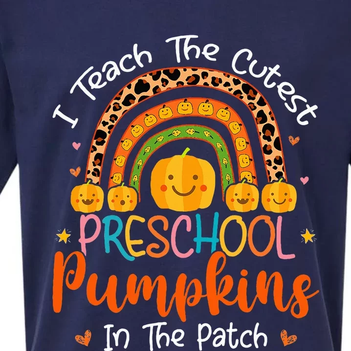 Adorable Halloween Pumpkin Teacher for Preschoolers Sueded Cloud Jersey T-Shirt