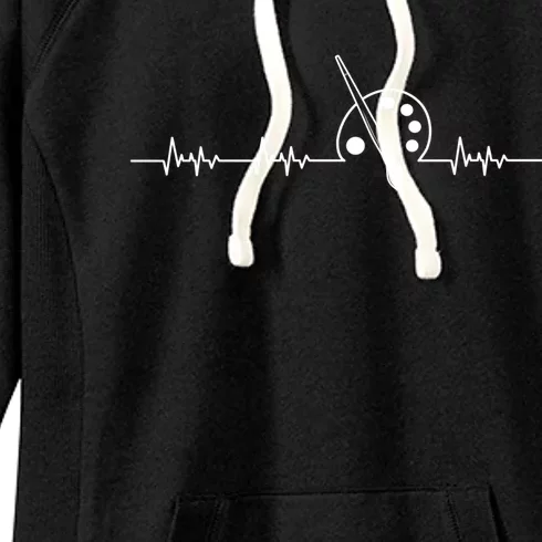 Art Heartbeat Paintbrush Palette Crafts Gift Women's Fleece Hoodie