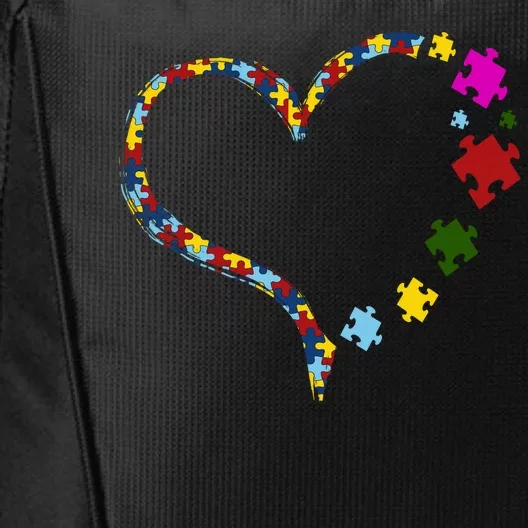 Autism Heart Puzzle Piece City Backpack