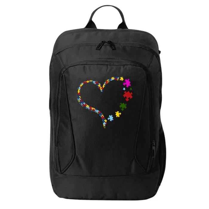 Autism Heart Puzzle Piece City Backpack