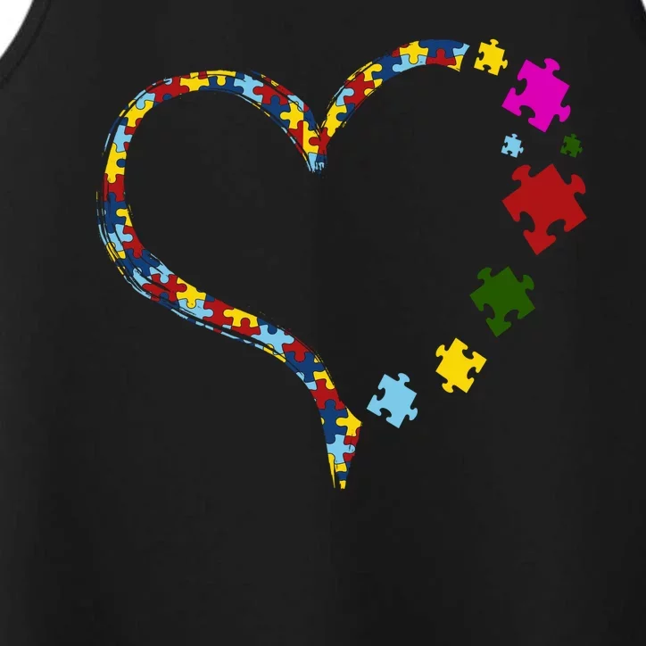 Autism Heart Puzzle Piece Performance Tank