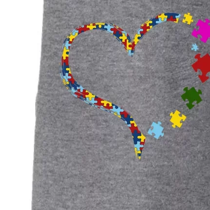 Autism Heart Puzzle Piece Doggie 3-End Fleece Hoodie