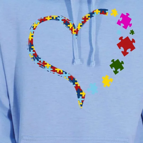 Autism Heart Puzzle Piece Unisex Surf Hoodie