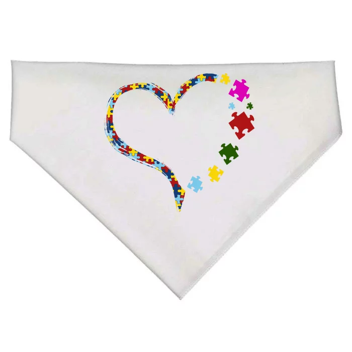 Autism Heart Puzzle Piece USA-Made Doggie Bandana