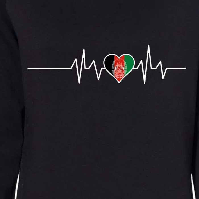 Afghanistan Heart Pulse Flag Womens California Wash Sweatshirt