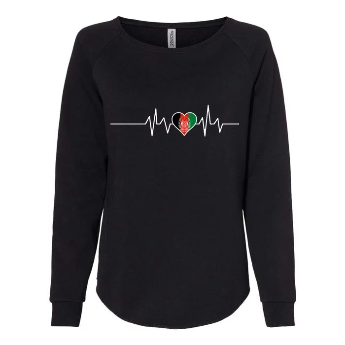 Afghanistan Heart Pulse Flag Womens California Wash Sweatshirt