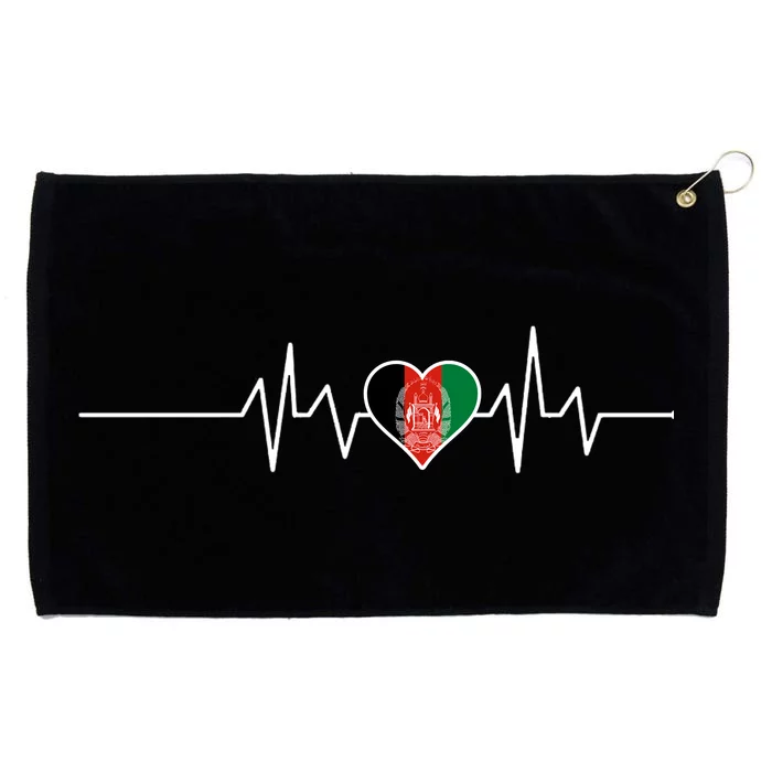 Afghanistan Heart Pulse Flag Grommeted Golf Towel