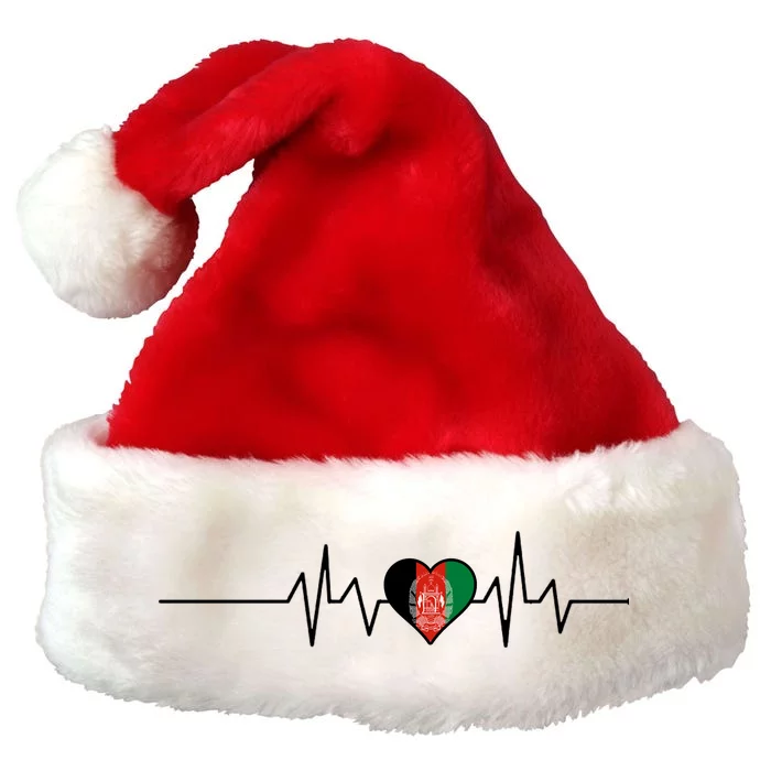 Afghanistan Heart Pulse Flag Premium Christmas Santa Hat