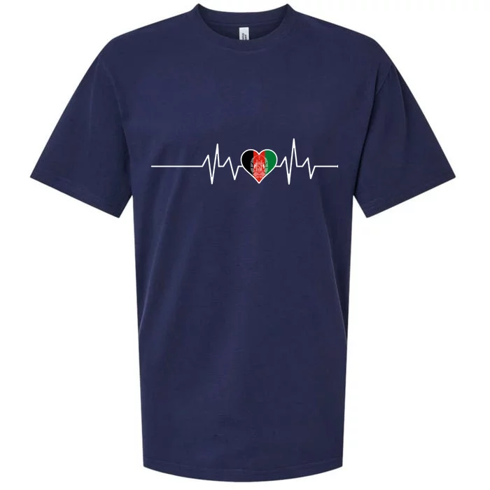 Afghanistan Heart Pulse Flag Sueded Cloud Jersey T-Shirt