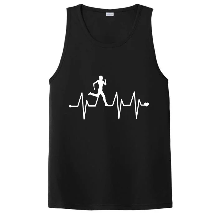 Athletics Heartbeat Pulse Funny Running Performance Tank