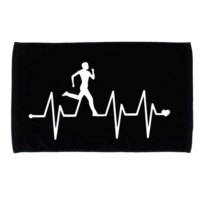 Athletics Heartbeat Pulse Funny Running Microfiber Hand Towel