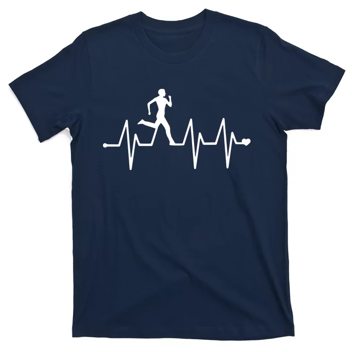 Athletics Heartbeat Pulse Funny Running T-Shirt