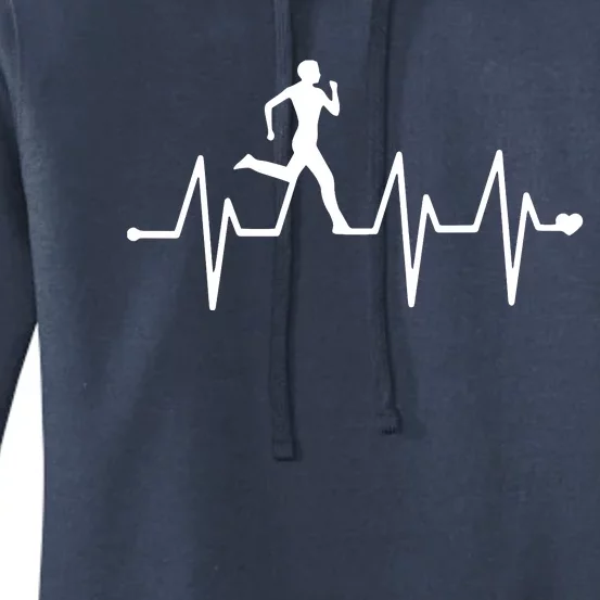 Athletics Heartbeat Pulse Funny Running Women's Pullover Hoodie