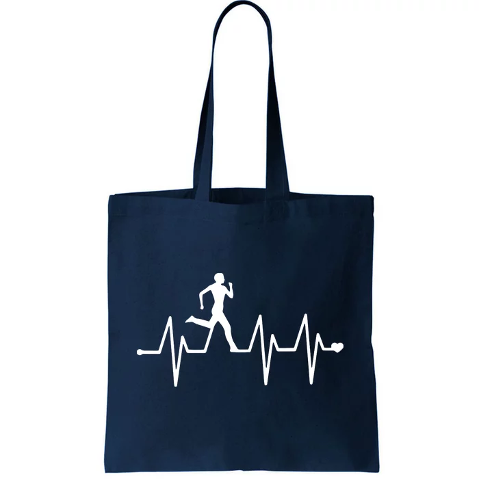 Athletics Heartbeat Pulse Funny Running Tote Bag