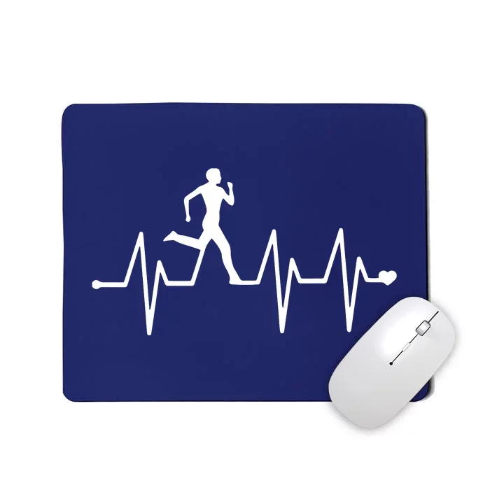 Athletics Heartbeat Pulse Funny Running Mousepad