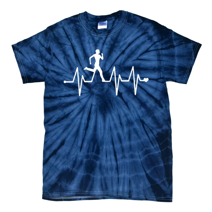 Athletics Heartbeat Pulse Funny Running Tie-Dye T-Shirt