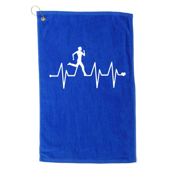 Athletics Heartbeat Pulse Funny Running Platinum Collection Golf Towel