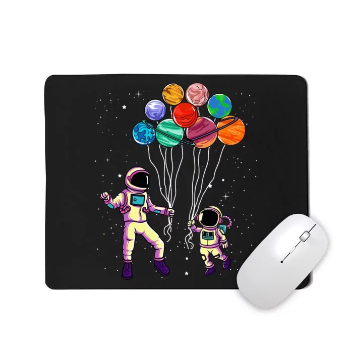 Astronaut Holding Planet Balloons STEM place Mousepad