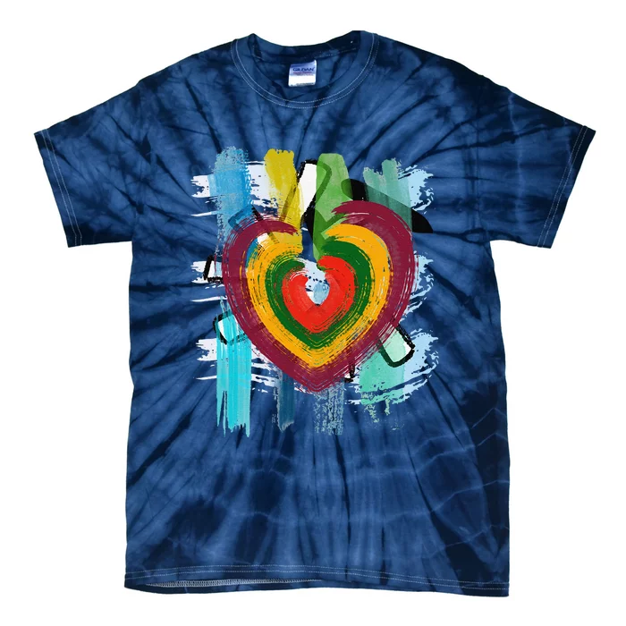 Abstract Heart Painterly Valentine Abstract Art Tie-Dye T-Shirt