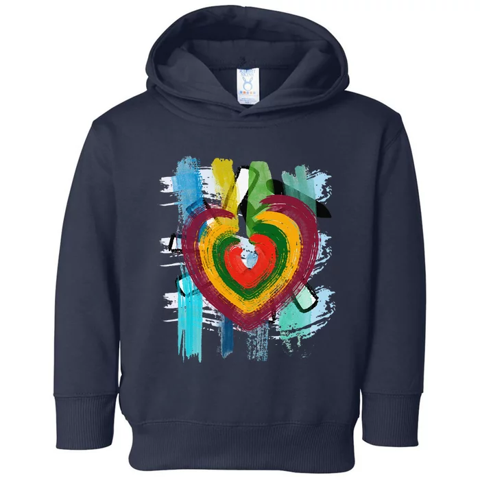 Abstract Heart Painterly Valentine Abstract Art Toddler Hoodie